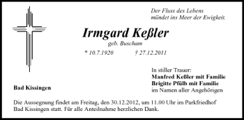 Anzeige von Irmgard Keßler von MGO