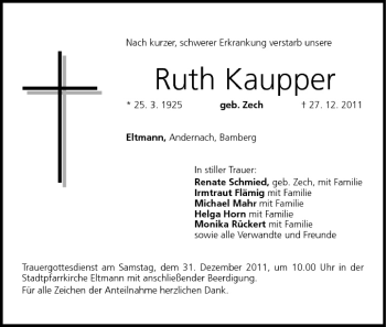 Anzeige von Ruth Kaupper von MGO
