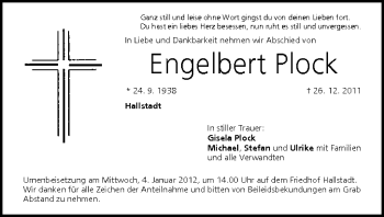 Anzeige von Engelbert Plock von MGO
