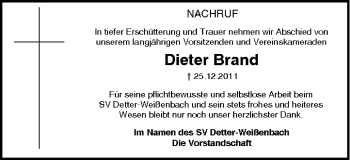 Anzeige von Dieter Brand von MGO