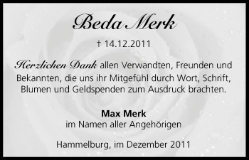 Anzeige von Beda Merk von MGO