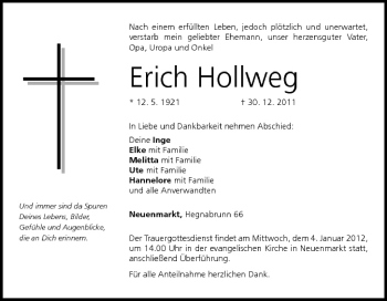 Anzeige von Erich Hollweg von MGO