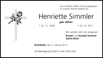 Anzeige von Henriette Simmler von MGO
