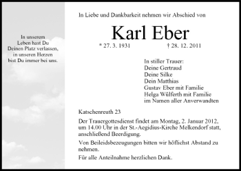 Anzeige von Karl Eber von MGO