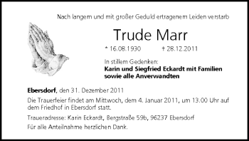 Anzeige von Trude Marr von MGO