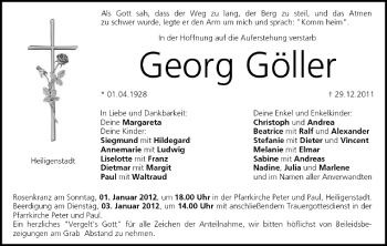 Anzeige von Georg Göller von MGO