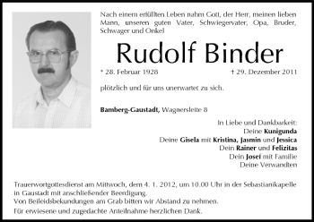 Anzeige von Rudolf Binder von MGO