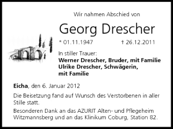 Anzeige von Georg Drescher von MGO