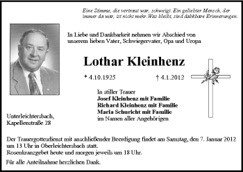 Anzeige von Lothar Kleinhenz von MGO