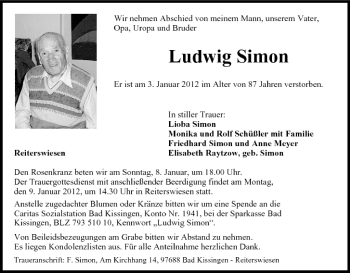 Anzeige von Ludwig Simon von MGO