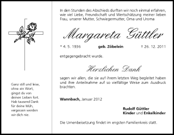 Anzeige von Margareta Güttler von MGO