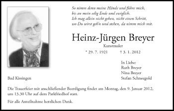Anzeige von Heinz-Jürgen Breyer von MGO
