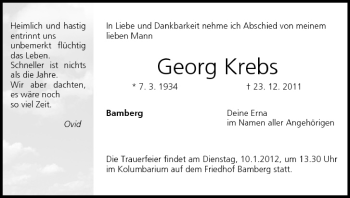 Anzeige von Georg Krebs von MGO