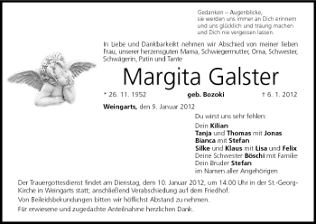 Anzeige von Margita Galster von MGO