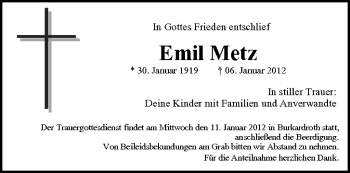 Anzeige von Emil Metz von MGO