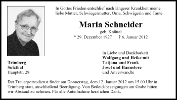 Anzeige von Maria Schneider von MGO