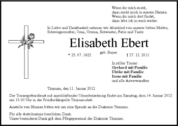 Anzeige von Elisabeth Ebert von MGO