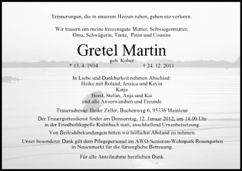 Anzeige von Gretel Martin von MGO