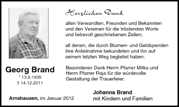 Anzeige von Georg Brand von MGO