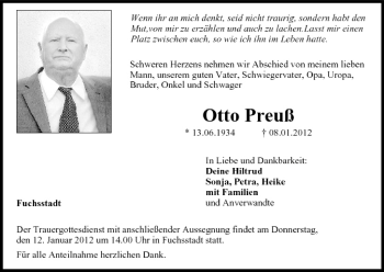 Anzeige von Otto Preuß von MGO
