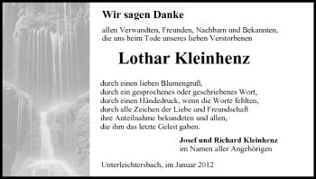 Anzeige von Lothar Kleinhenz von MGO