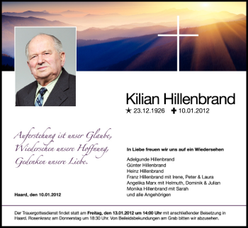 Anzeige von Kilian Hillenbrand von MGO