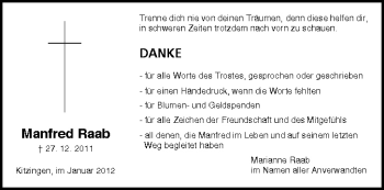 Anzeige von Manfred Raab von MGO