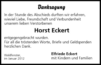 Anzeige von Horst Eckert von MGO