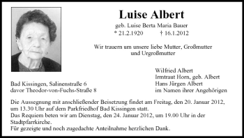 Anzeige von Luise Albert von MGO