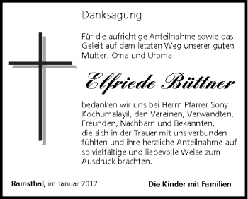 Anzeige von Elfriede Büttner von MGO