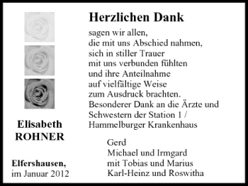 Anzeige von Elisabeth Rohner von MGO