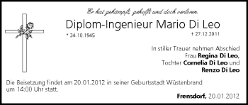 Anzeige von Mario Di Leo von MGO