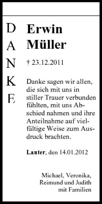 Anzeige von Erwin Müller von MGO