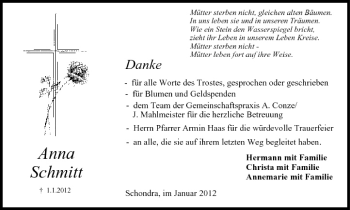 Anzeige von Anna Schmitt von MGO