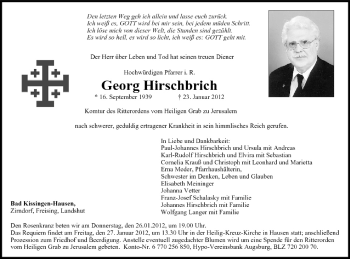 Anzeige von Georg Hirschbrich von MGO
