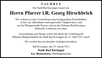 Anzeige von Georg Hirschbrich von MGO