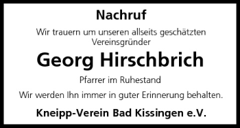 Anzeige von Georg Hirschbrich von MGO