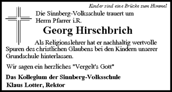 Anzeige von Georg Hirschbrich von MGO