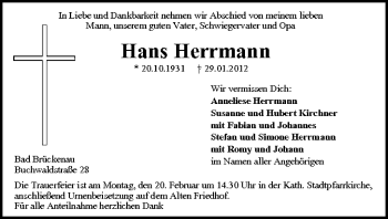 Anzeige von Hans Herrmann von MGO