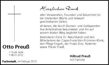 Anzeige von Otto Preuß von MGO