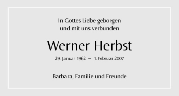 Anzeige von Werner Herbst von MGO