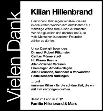 Anzeige von Kilian Hillenbrand von MGO