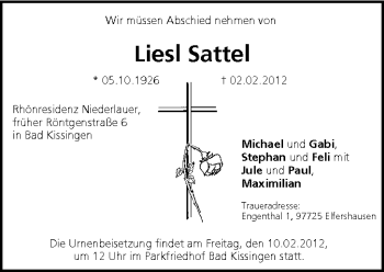 Anzeige von Liesl Sattel von MGO