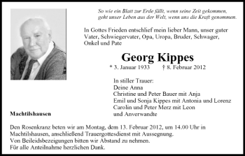 Anzeige von Georg Kippes von MGO