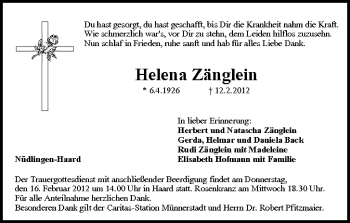Anzeige von Helena Zänglein von MGO