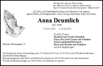 Anzeige von Anna Deumlich von MGO