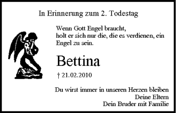 Anzeige von Bettina Klaus von MGO