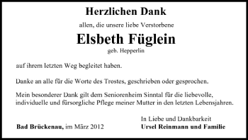 Anzeige von Elsbeth Füglein von MGO