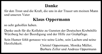 Anzeige von Klaus Oppermann von MGO