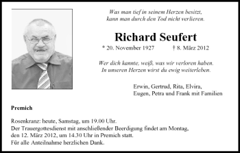 Anzeige von Richard Seufert von MGO